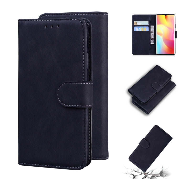 For Xiaomi Mi Note 10 Lite Skin Feel Pure Color Flip Leather Phone Case