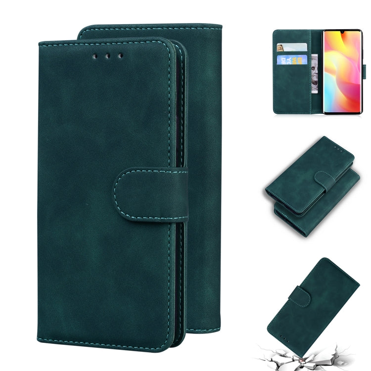 For Xiaomi Mi Note 10 Lite Skin Feel Pure Color Flip Leather Phone Case