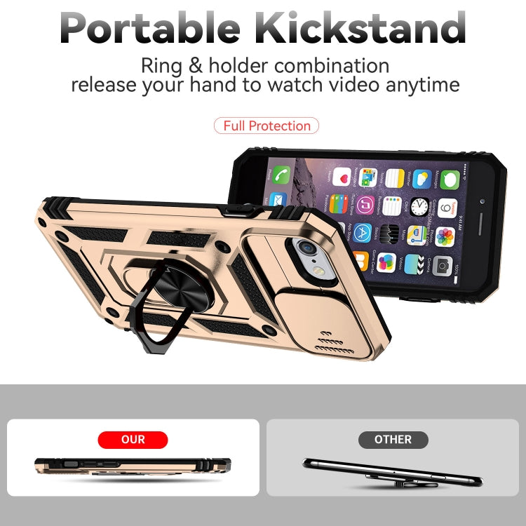 For iPhone SE 2022 / SE 2020 / 8 / 7 / 6 Sliding Camshield Holder Phone Case