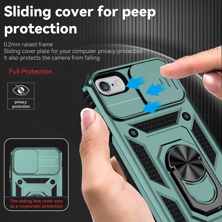 For iPhone SE 2022 / SE 2020 / 8 / 7 / 6 Sliding Camshield Holder Phone Case