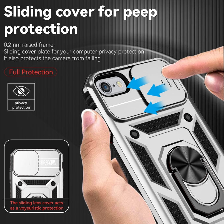 For iPhone SE 2022 / SE 2020 / 8 / 7 / 6 Sliding Camshield Holder Phone Case