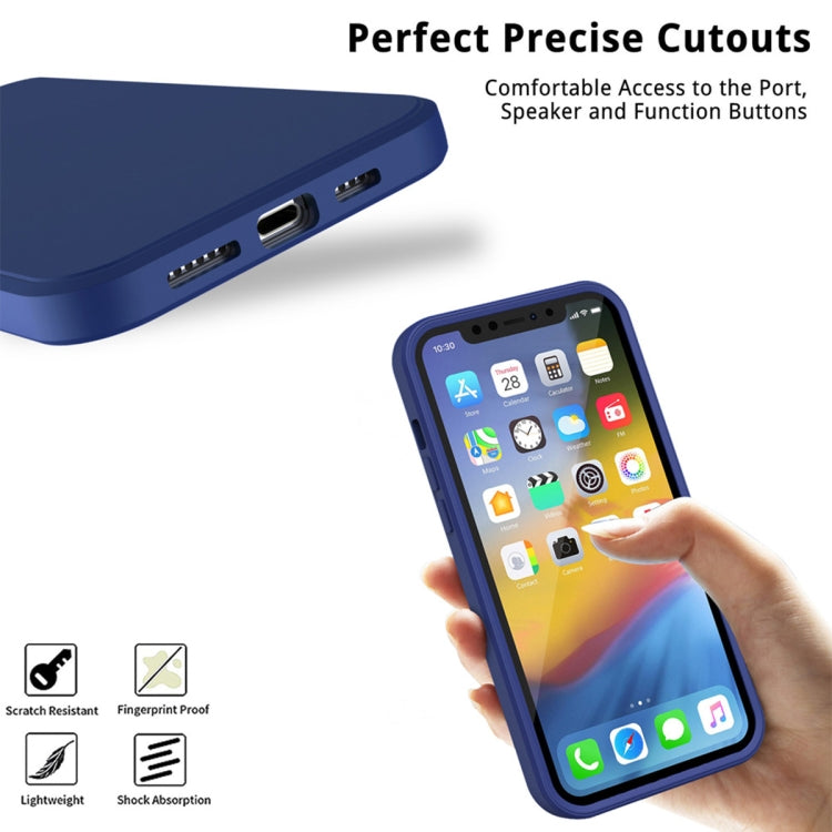For iPhone 12 Imitation Liquid Silicone 360 Full Body Case