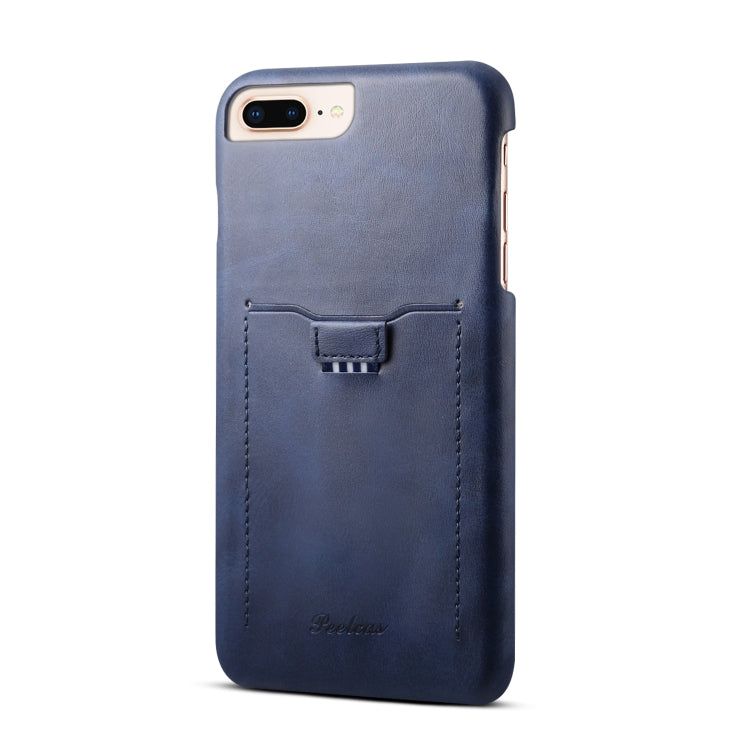 For iPhone 8 Plus & 7 Plus peelcas Shockproof TPU + PU Protective Case with Card Slot