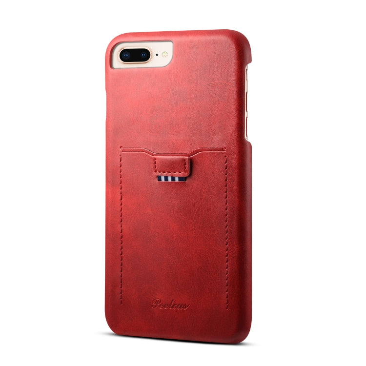 For iPhone 8 Plus & 7 Plus peelcas Shockproof TPU + PU Protective Case with Card Slot