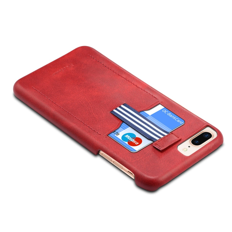 For iPhone 8 Plus & 7 Plus peelcas Shockproof TPU + PU Protective Case with Card Slot