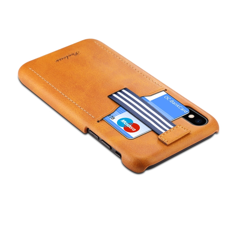 For iPhone XS / X peelcas Shockproof TPU + PU Protective Case with Card Slot