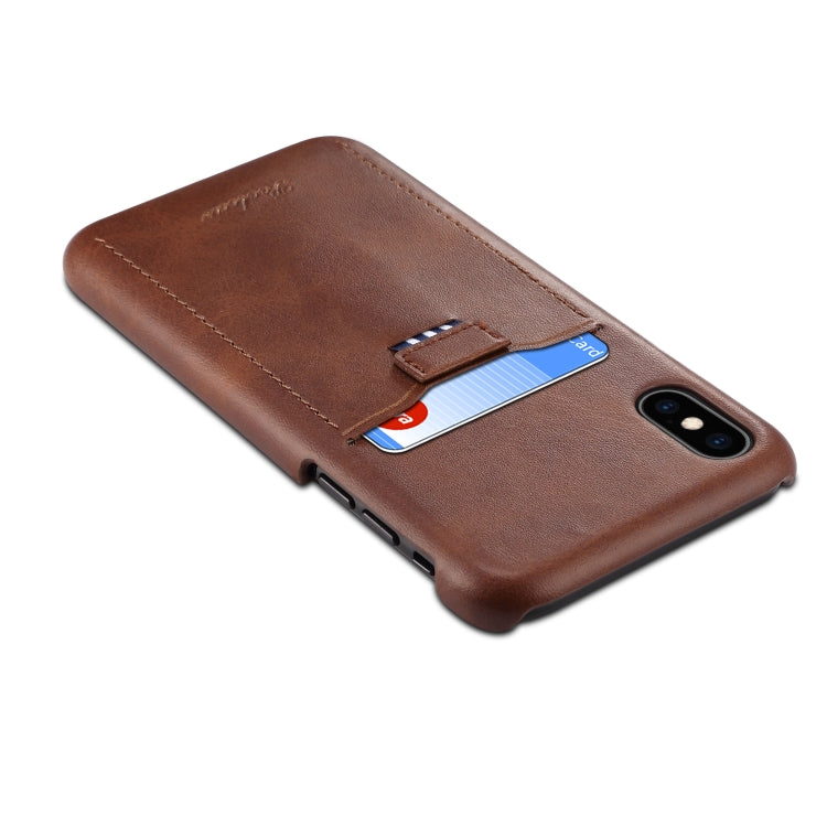 For iPhone XS / X peelcas Shockproof TPU + PU Protective Case with Card Slot