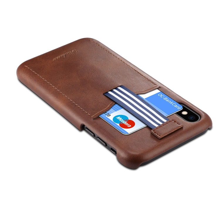 For iPhone XS / X peelcas Shockproof TPU + PU Protective Case with Card Slot