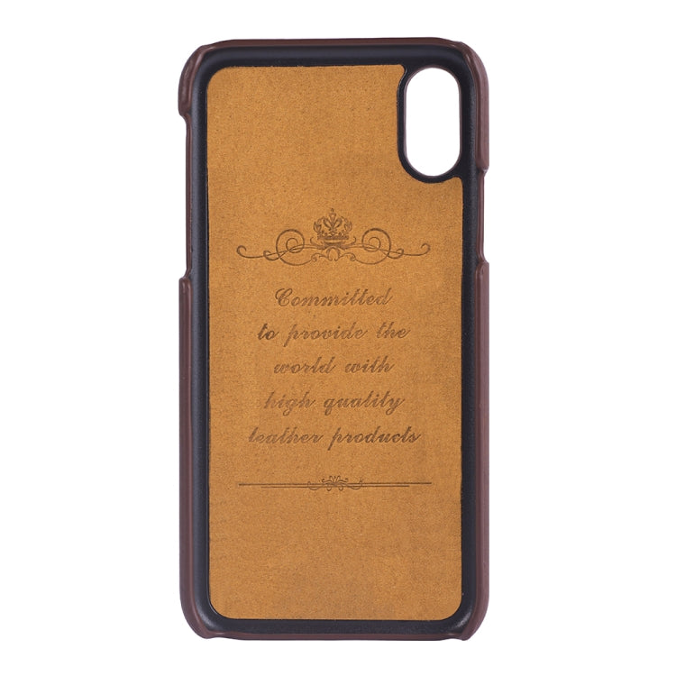 For iPhone XS / X peelcas Shockproof TPU + PU Protective Case with Card Slot