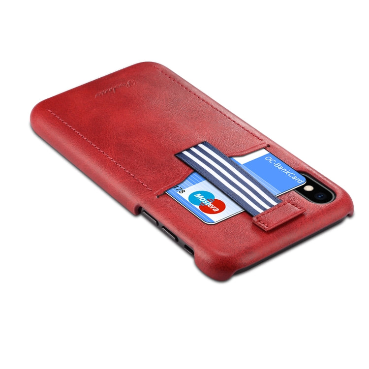 For iPhone XR peelcas Shockproof TPU + PU Protective Case with Card Slot