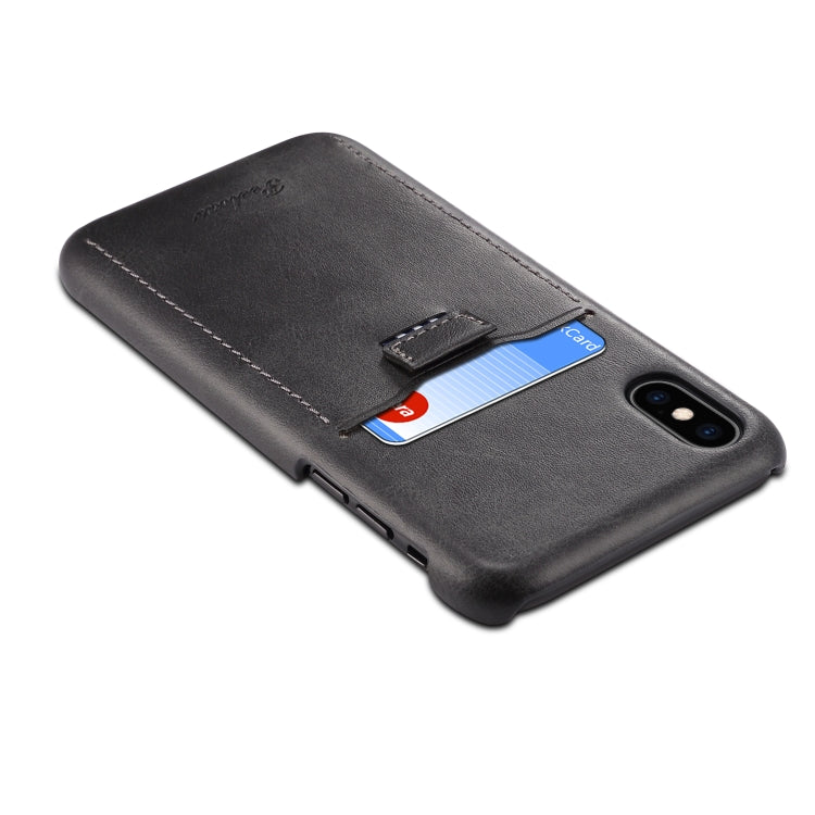 For iPhone XS Max peelcas Shockproof TPU + PU Protective Case with Card Slot