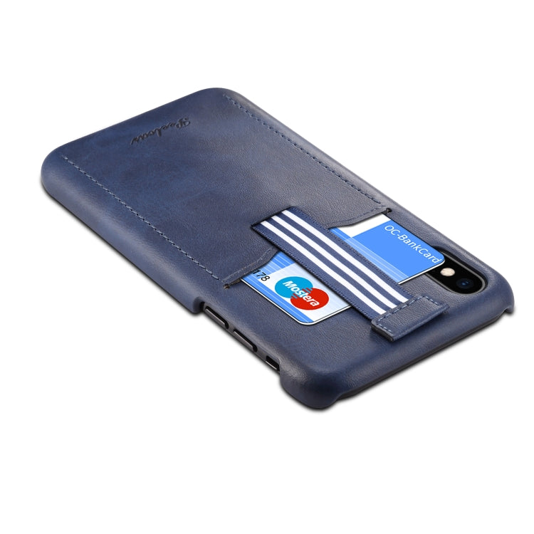 For iPhone XS Max peelcas Shockproof TPU + PU Protective Case with Card Slot