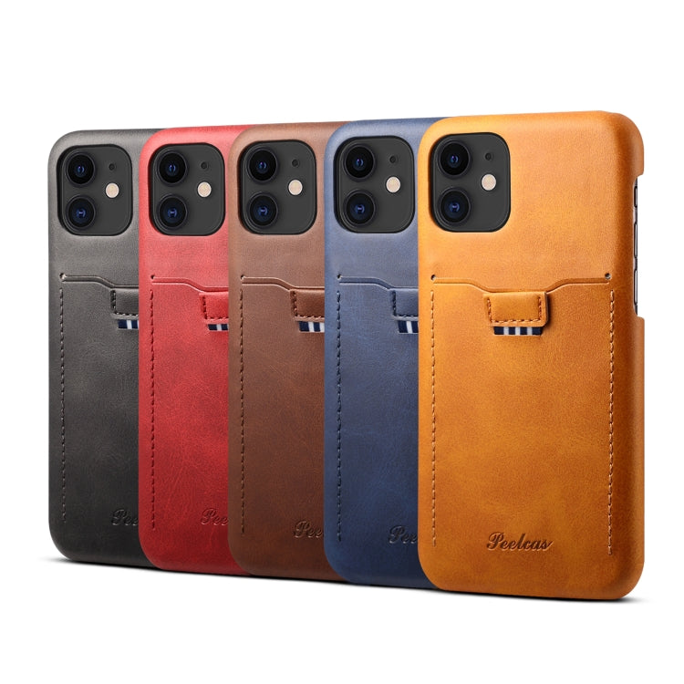 For iPhone 11 peelcas Shockproof TPU + PU Protective Case with Card Slot