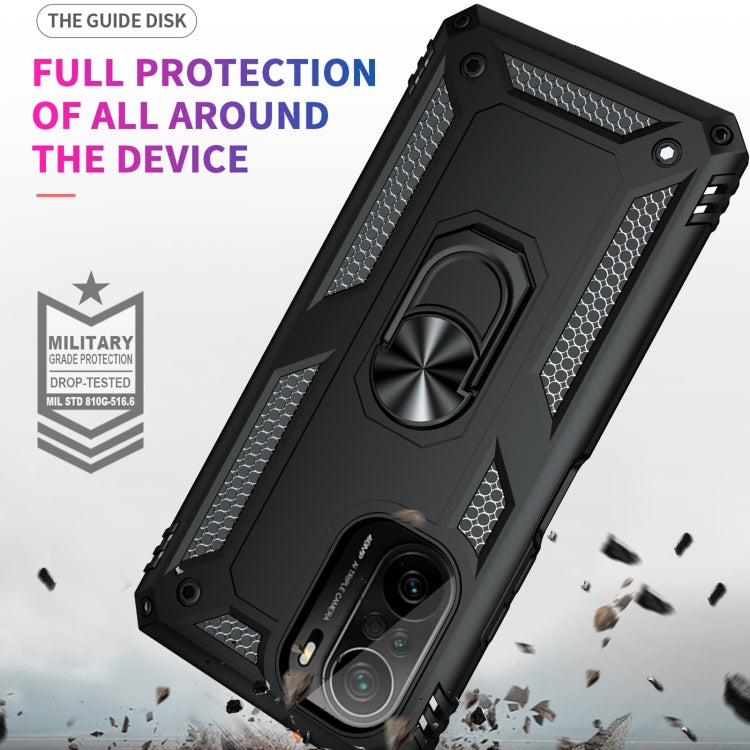 For Xiaomi Poco F3 Shockproof TPU + PC Phone Case with 360 Degree Rotating Holder