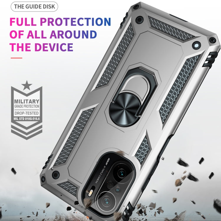 For Xiaomi Poco F3 Shockproof TPU + PC Phone Case with 360 Degree Rotating Holder