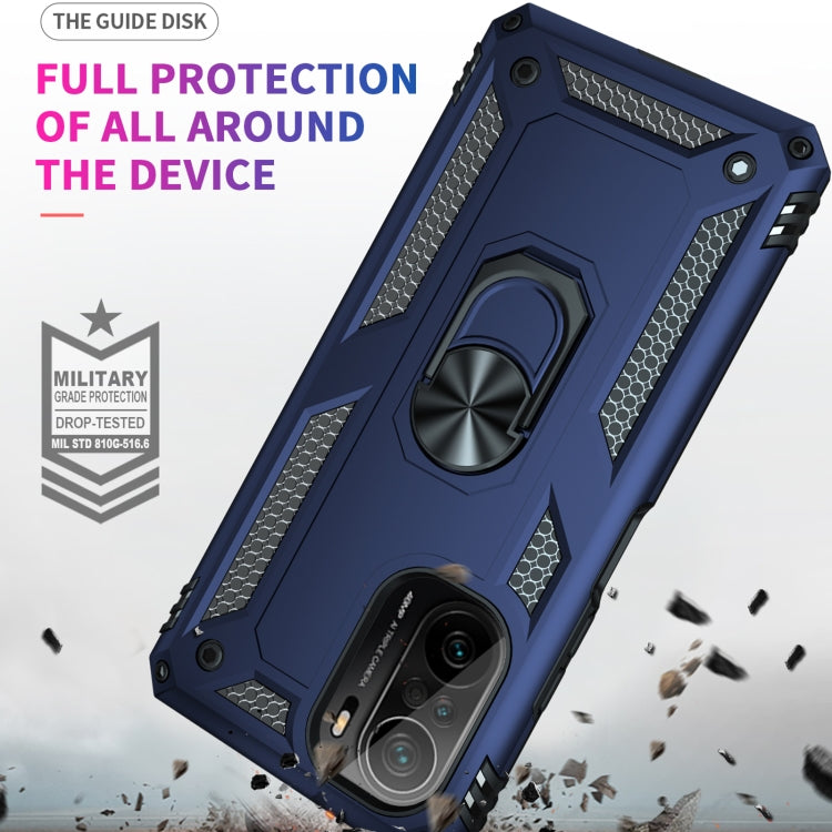For Xiaomi Poco F3 Shockproof TPU + PC Phone Case with 360 Degree Rotating Holder