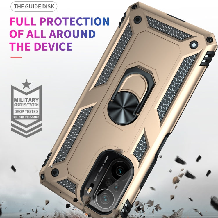 For Xiaomi Poco F3 Shockproof TPU + PC Phone Case with 360 Degree Rotating Holder