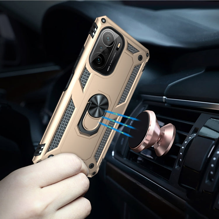 For Xiaomi Poco F3 Shockproof TPU + PC Phone Case with 360 Degree Rotating Holder