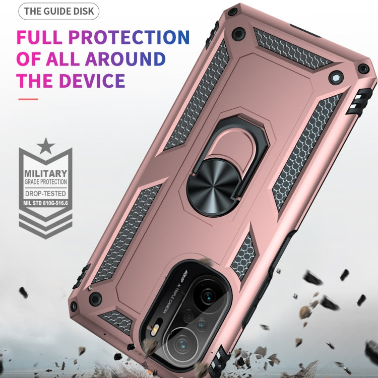 For Xiaomi Poco F3 Shockproof TPU + PC Phone Case with 360 Degree Rotating Holder