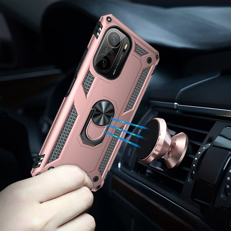 For Xiaomi Poco F3 Shockproof TPU + PC Phone Case with 360 Degree Rotating Holder