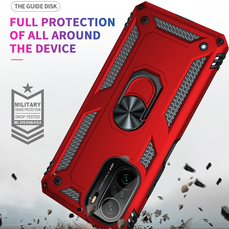 For Xiaomi Poco F3 Shockproof TPU + PC Phone Case with 360 Degree Rotating Holder