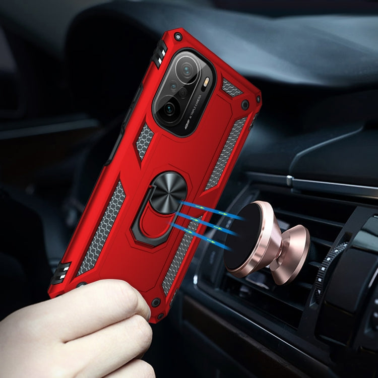 For Xiaomi Poco F3 Shockproof TPU + PC Phone Case with 360 Degree Rotating Holder