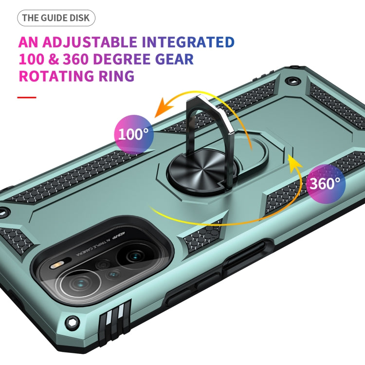 For Xiaomi Poco F3 Shockproof TPU + PC Phone Case with 360 Degree Rotating Holder