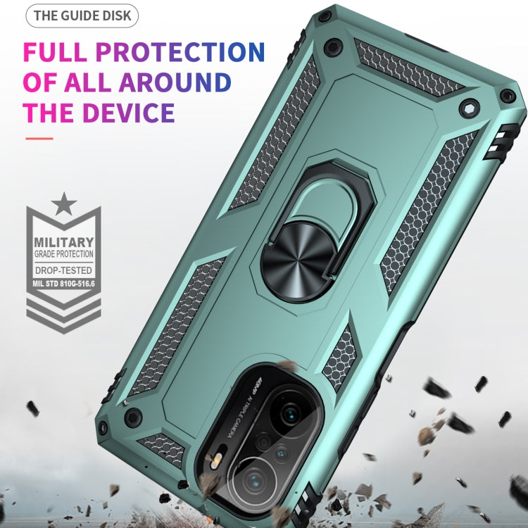 For Xiaomi Poco F3 Shockproof TPU + PC Phone Case with 360 Degree Rotating Holder