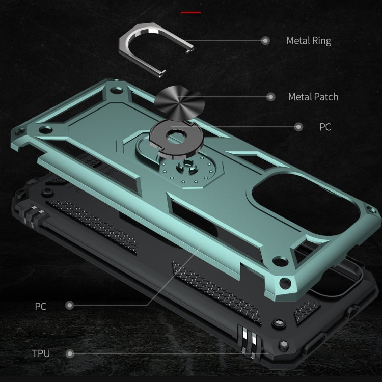 For Xiaomi Poco F3 Shockproof TPU + PC Phone Case with 360 Degree Rotating Holder