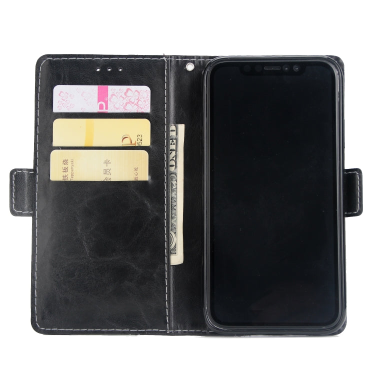 For iPhone XR Retro Texture Contrast Color Splicing Horizontal Flip TPU + PU Leather Case with Card Slots & Holder & Wallet