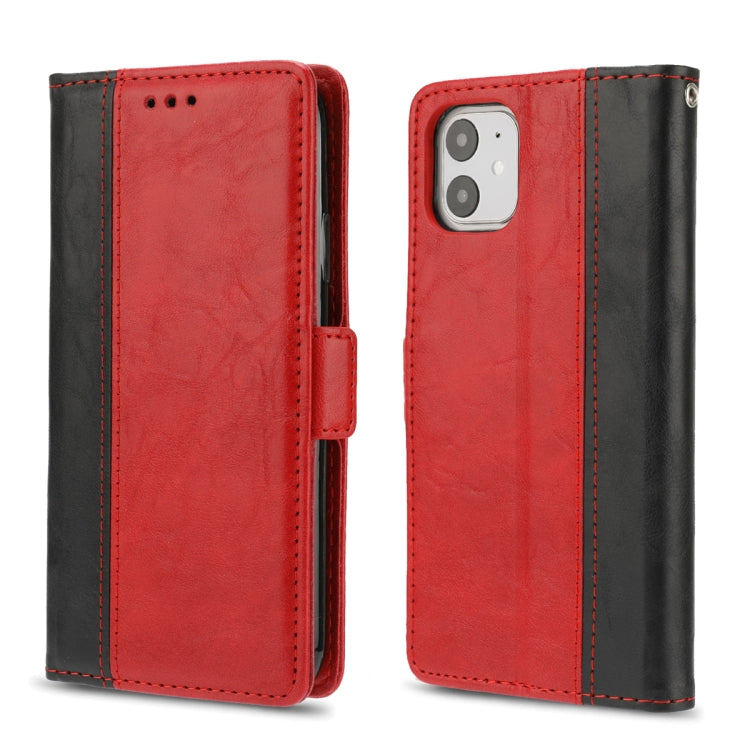 For iPhone 11 Retro Texture Contrast Color Splicing Horizontal Flip TPU + PU Leather Case with Card Slots & Holder & Wallet