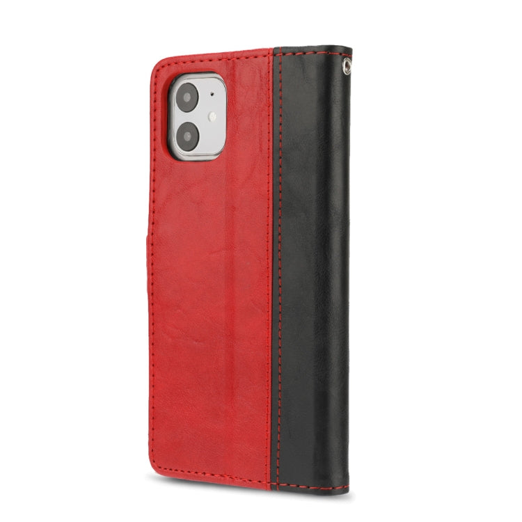 For iPhone 11 Retro Texture Contrast Color Splicing Horizontal Flip TPU + PU Leather Case with Card Slots & Holder & Wallet