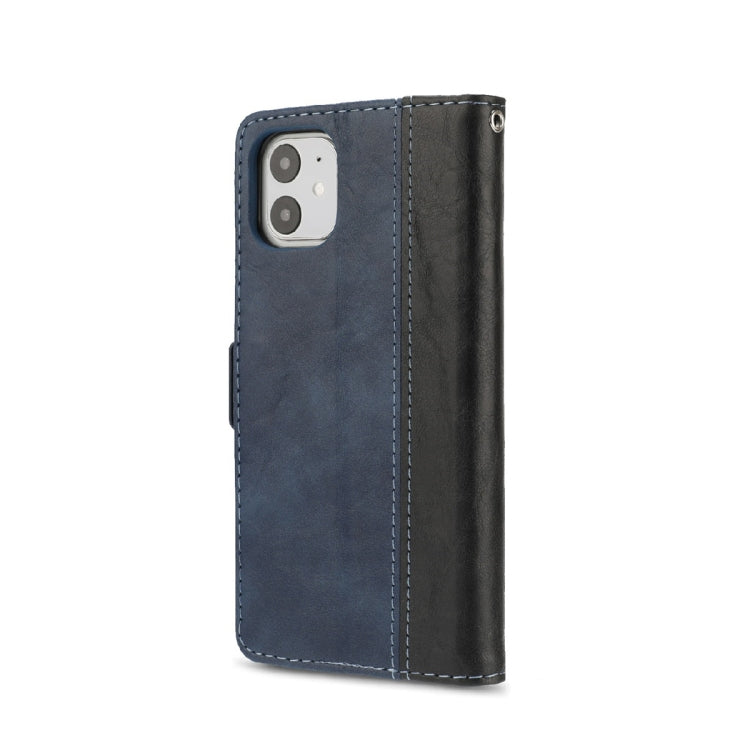 For iPhone 11 Retro Texture Contrast Color Splicing Horizontal Flip TPU + PU Leather Case with Card Slots & Holder & Wallet