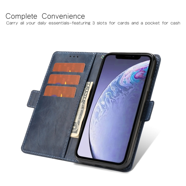 For iPhone 11 Retro Texture Contrast Color Splicing Horizontal Flip TPU + PU Leather Case with Card Slots & Holder & Wallet