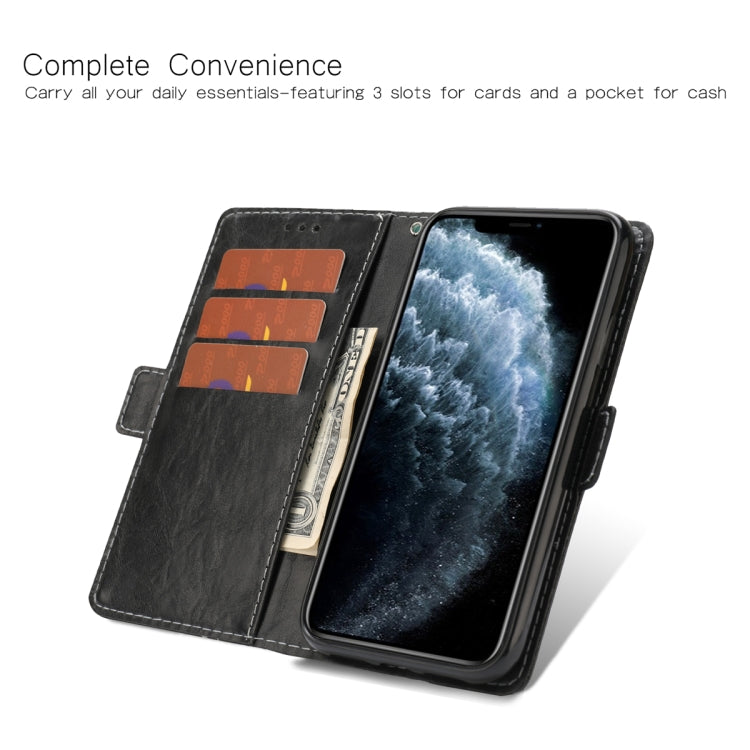 For iPhone 11 Pro Retro Texture Contrast Color Splicing Horizontal Flip TPU + PU Leather Case with Card Slots & Holder & Wallet