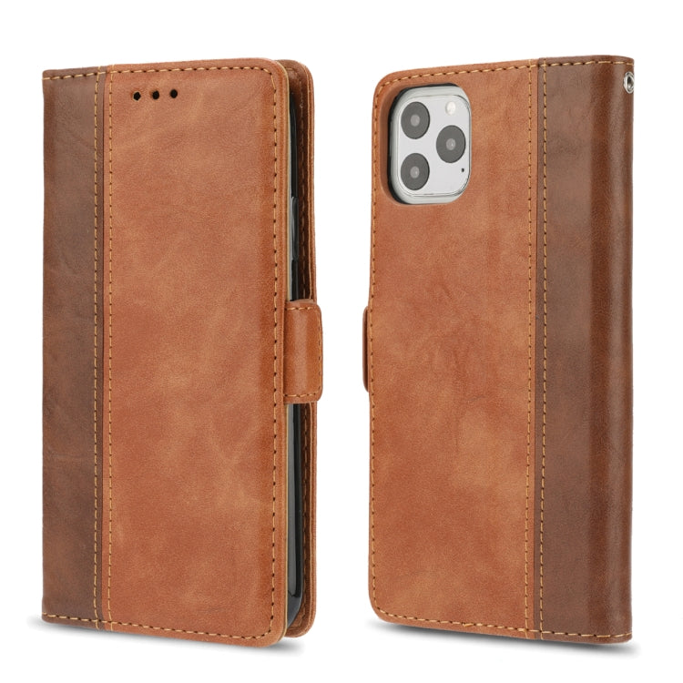 For iPhone 11 Pro Retro Texture Contrast Color Splicing Horizontal Flip TPU + PU Leather Case with Card Slots & Holder & Wallet