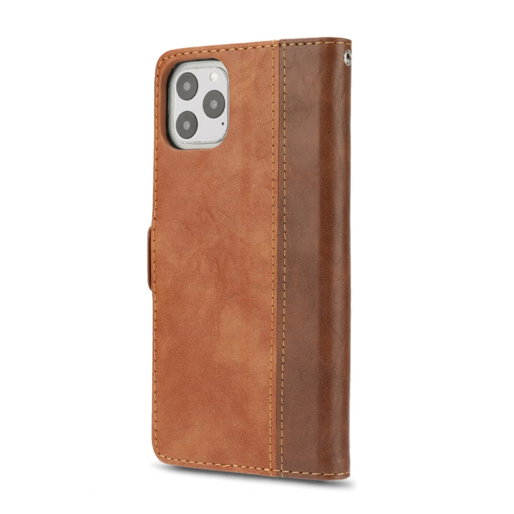 For iPhone 11 Pro Retro Texture Contrast Color Splicing Horizontal Flip TPU + PU Leather Case with Card Slots & Holder & Wallet