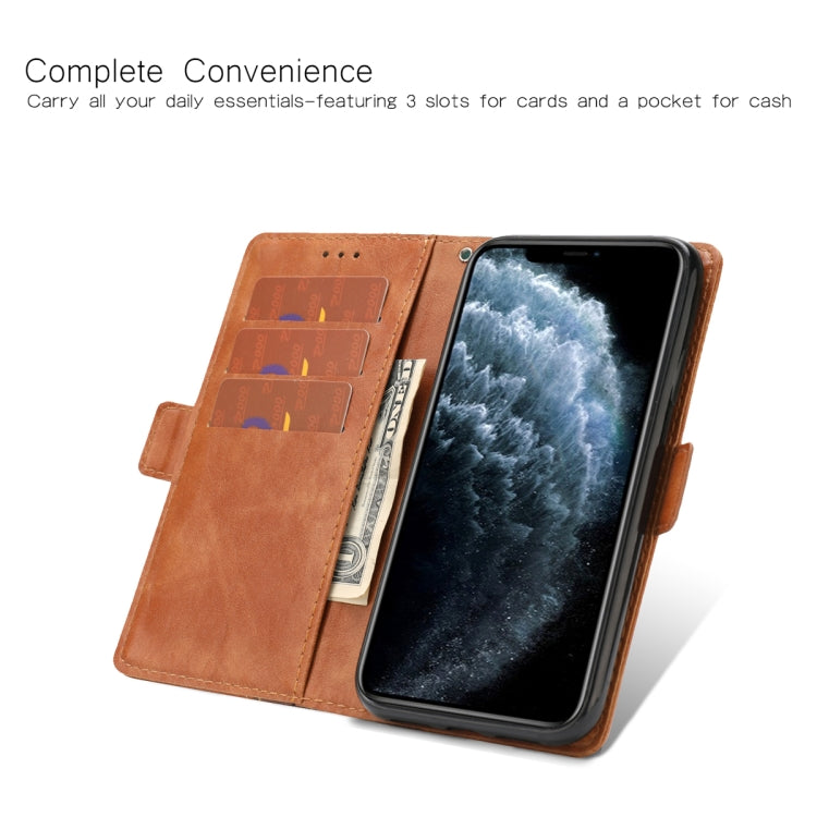 For iPhone 11 Pro Retro Texture Contrast Color Splicing Horizontal Flip TPU + PU Leather Case with Card Slots & Holder & Wallet