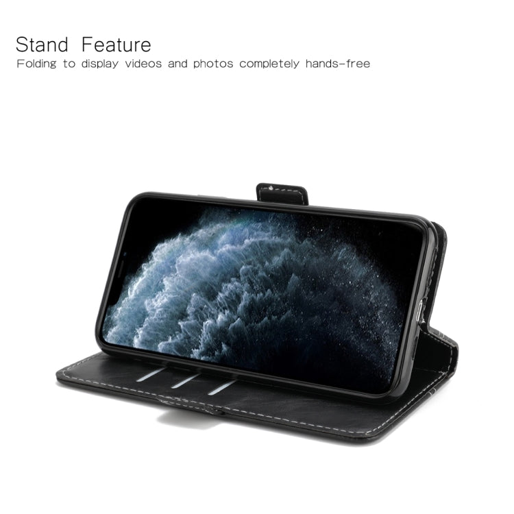 For iPhone 11 Pro Max Retro Texture Contrast Color Splicing Horizontal Flip TPU + PU Leather Case with Card Slots & Holder & Wallet