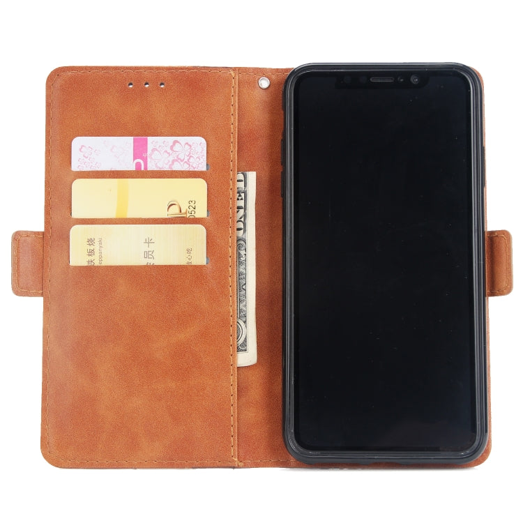 For iPhone XS Max Retro Texture Contrast Color Splicing Horizontal Flip TPU + PU Leather Case with Card Slots & Holder & Wallet