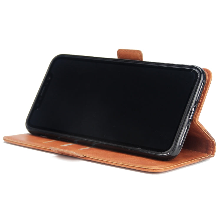 For iPhone XS Max Retro Texture Contrast Color Splicing Horizontal Flip TPU + PU Leather Case with Card Slots & Holder & Wallet