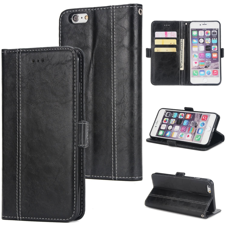 For iPhone 6s & 6 Retro Texture Contrast Color Splicing Horizontal Flip TPU + PU Leather Case with Card Slots & Holder & Wallet