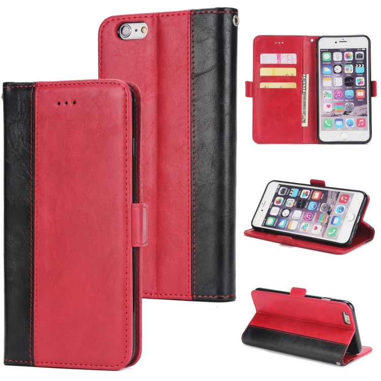 For iPhone 6s & 6 Retro Texture Contrast Color Splicing Horizontal Flip TPU + PU Leather Case with Card Slots & Holder & Wallet