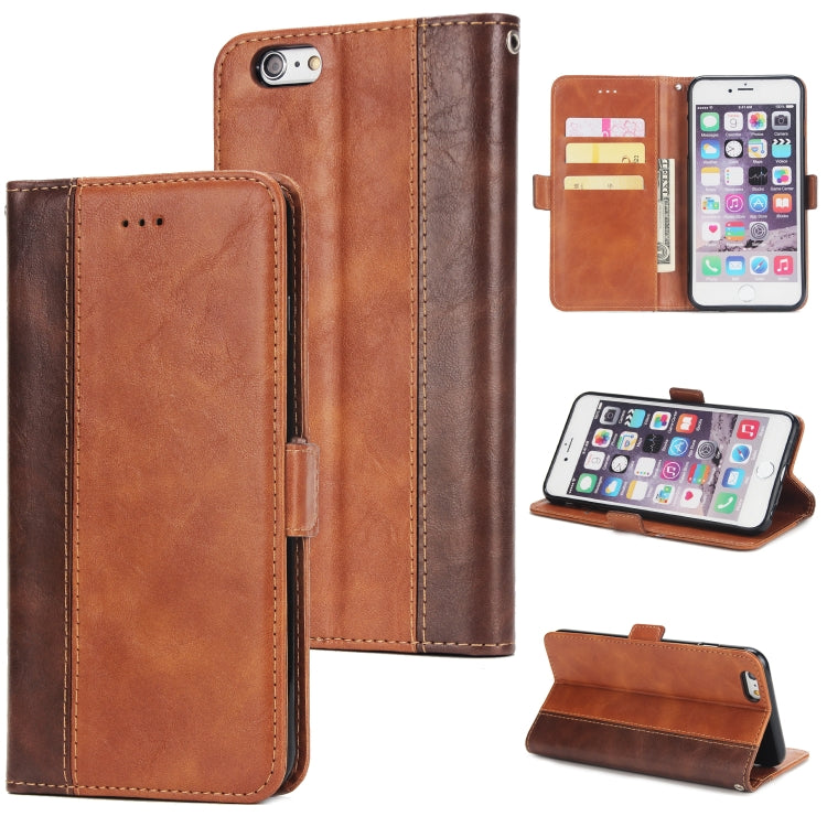 For iPhone 6s & 6 Retro Texture Contrast Color Splicing Horizontal Flip TPU + PU Leather Case with Card Slots & Holder & Wallet