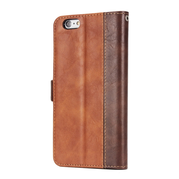 For iPhone 6s & 6 Retro Texture Contrast Color Splicing Horizontal Flip TPU + PU Leather Case with Card Slots & Holder & Wallet