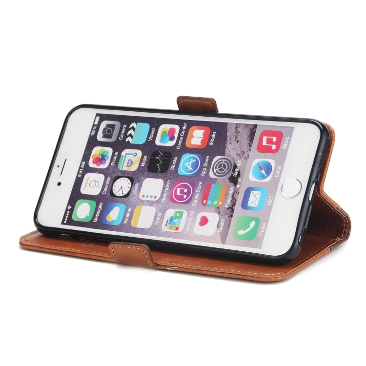 For iPhone 6s & 6 Retro Texture Contrast Color Splicing Horizontal Flip TPU + PU Leather Case with Card Slots & Holder & Wallet