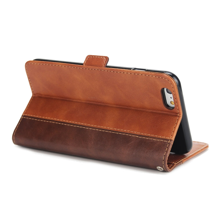 For iPhone 6s & 6 Retro Texture Contrast Color Splicing Horizontal Flip TPU + PU Leather Case with Card Slots & Holder & Wallet