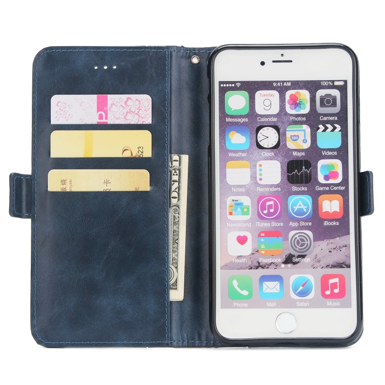 For iPhone 6s Plus & 6 Plus Retro Texture Contrast Color Splicing Horizontal Flip TPU + PU Leather Case with Card Slots & Holder & Wallet