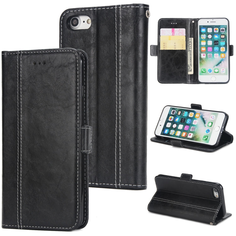 For iPhone SE 2020 & 8 & 7 Retro Texture Contrast Color Splicing Horizontal Flip TPU + PU Leather Case with Card Slots & Holder & Wallet