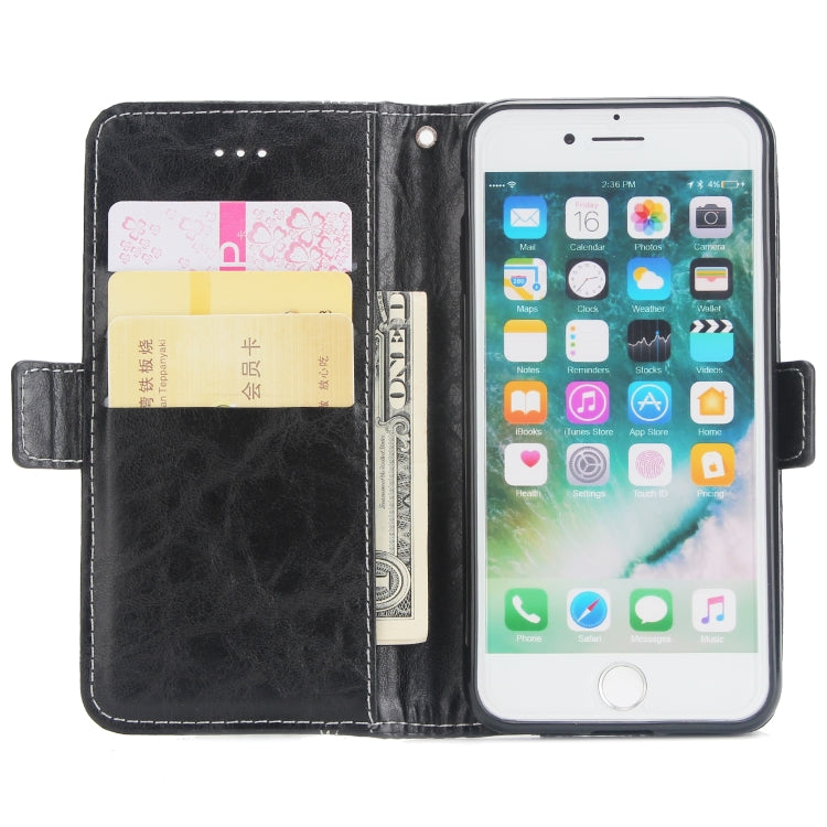 For iPhone SE 2020 & 8 & 7 Retro Texture Contrast Color Splicing Horizontal Flip TPU + PU Leather Case with Card Slots & Holder & Wallet
